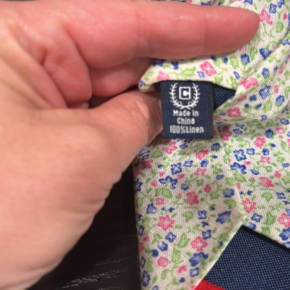 CHAPS 100% linen floral pastel tie - Picture 3 of 4